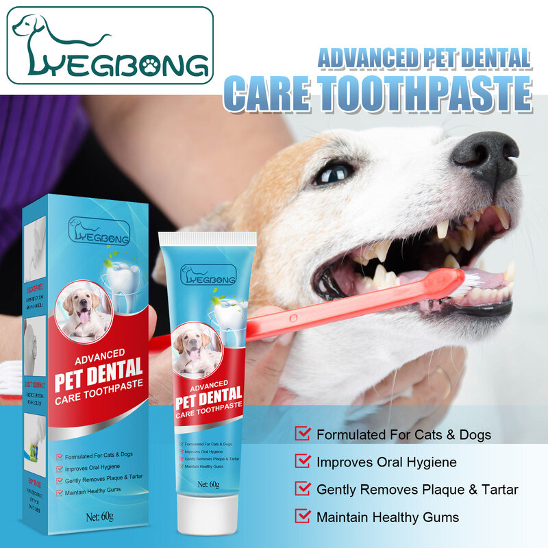 معجون أسنان للعناية بالفم للحيوانات الأليفة مزيل للرائحة الكريهة لتنظيف الأسنان والقطط معجون أسنان قابل للأكل
