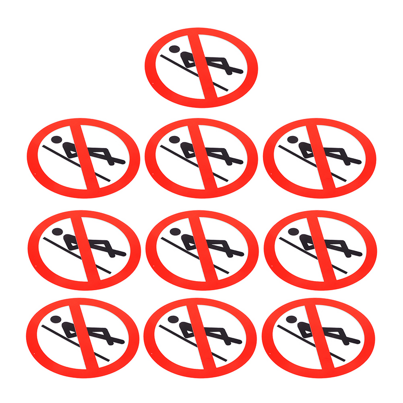 ملصقات علامات السلامة على الحدود من كلوريد البولي فينيل ، قشر وتحذير ذاتي اللصق ، بدون أبيض ، 10