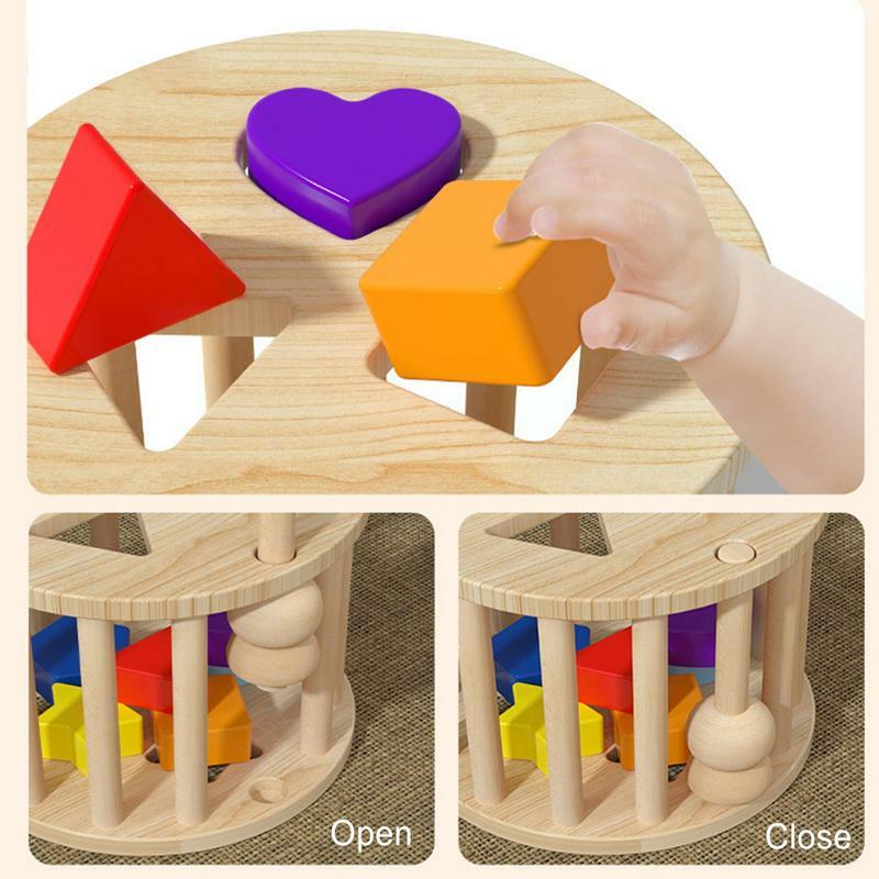 شكل خشبي فرز مكعب اللعب ، لعبة تعليمية ، ألعاب كلاسيكية للتعرف على اللون ، مطابقة والفرز ، مونتيسوري