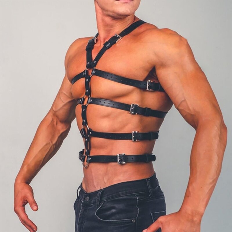 أشرطة قابلة للتعديل كلوبوير عبودية ذاتية للرجال جلد الجسم مربط صدر