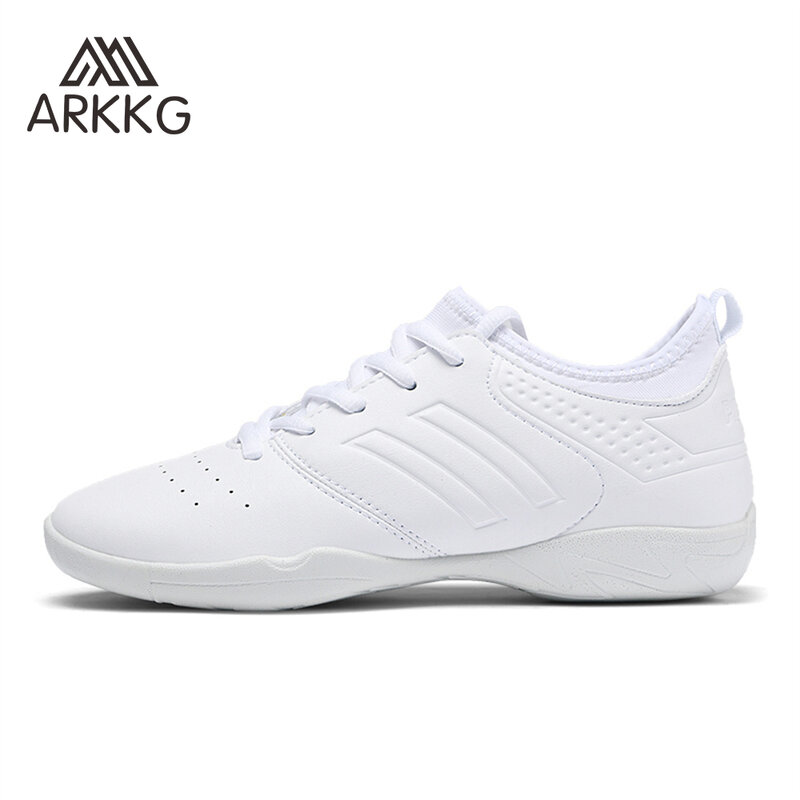 ARKKG-حذاء رقص مسطح خفيف للنساء ، عدم الانزلاق ، أحذية الجمباز التنافسية ، أحذية رياضية للياقة البدنية ، أبيض