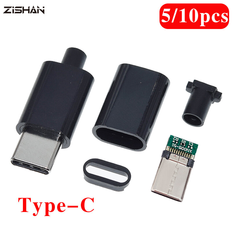 10 قطعة نوع C usb3.1 3A شحن سريع USB موصلات ذكر جاك الذيل التوصيل محطات كهربائية لحام لتقوم بها بنفسك كابل البيانات الملحقات