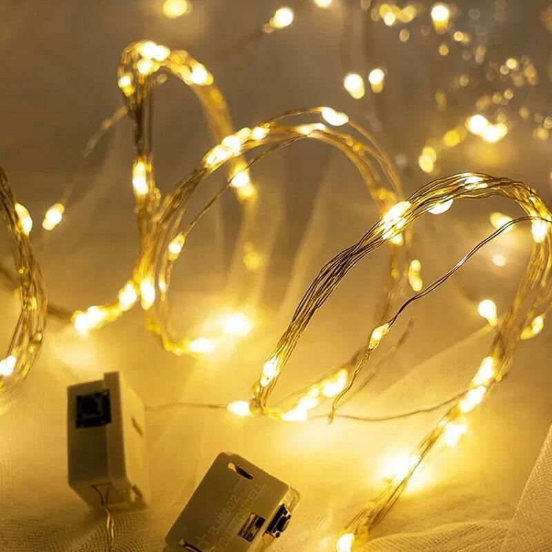زر LED خرافية حزام ضوء جو صغير ، ضوء فلاش أبيض دافئ ، عيد الحب ، عيد ميلاد ، ديكور المهرجان ، 1 متر