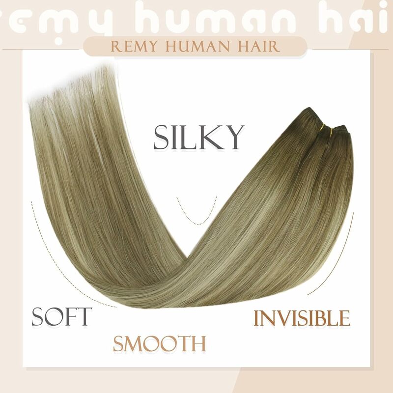وصلات شعر لحمة مطرزة بالخرز VeSunny ، شعر بشري حقيقي ، موضة ، حلقات صغيرة ، 14-24 بوصة ، 50 جم