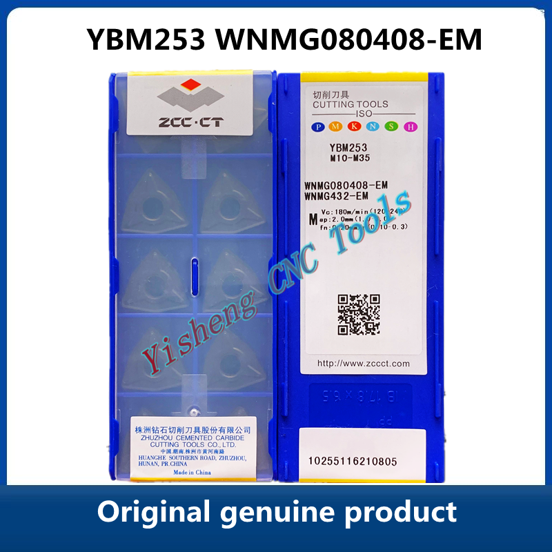 Original ZCC CT YBM253 WNMG080408-EM YBM153 WNMG Carbide Inserts CNC Turning Tool Lathe Cutter Tools Free Shipping