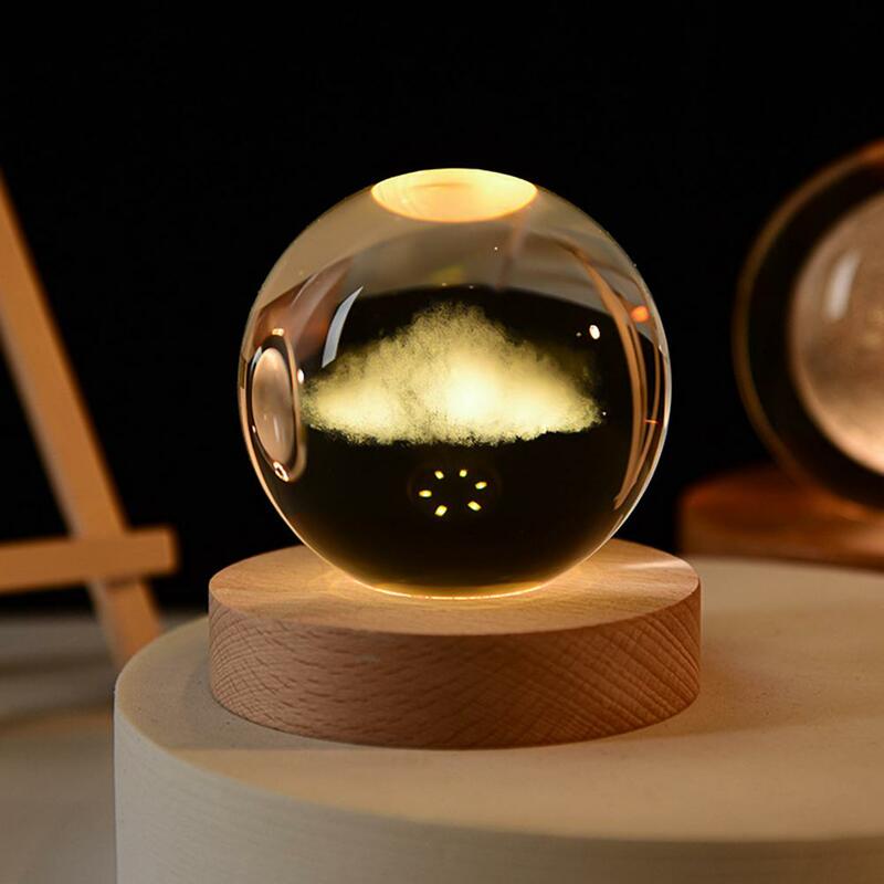 كرة اصطناعية ثلاثية الأبعاد محفورة ضوء ليلي ، نظام شمسي ، قاعدة خشبية ، مصباح ليد ، ديكور سطح المكتب ، مساحة عيد الميلاد