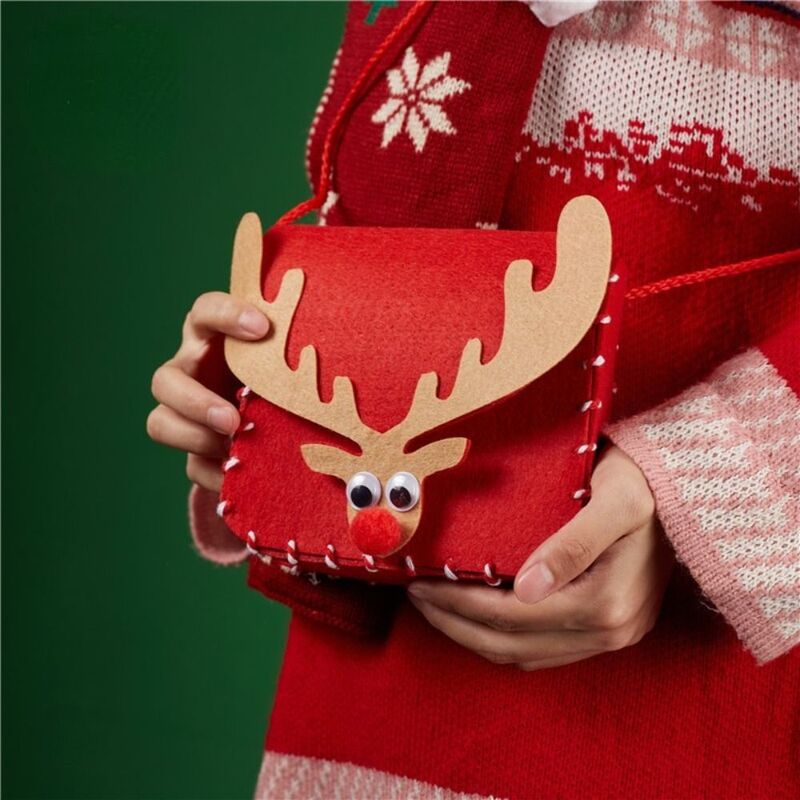 الأيائل اليدوية اللعب حقيبة يد للأطفال ، الإبداعية هدية العام الجديد الديكور ، مواد ديي مجموعات ، كيس الحلوى ، كيس عيد الميلاد