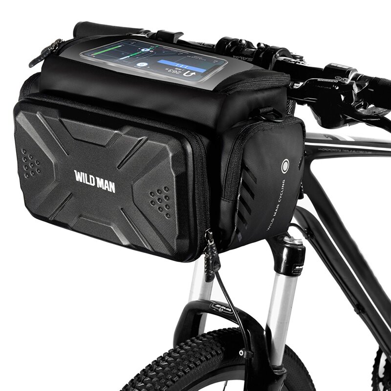 حقيبة دراجة برية بسعة كبيرة ، أنبوب أمامي مقاوم للماء ، حقيبة ركوب الدراجات ، مقود MTB ، حزمة سلّة صندوق ، ملحقات الدراجة