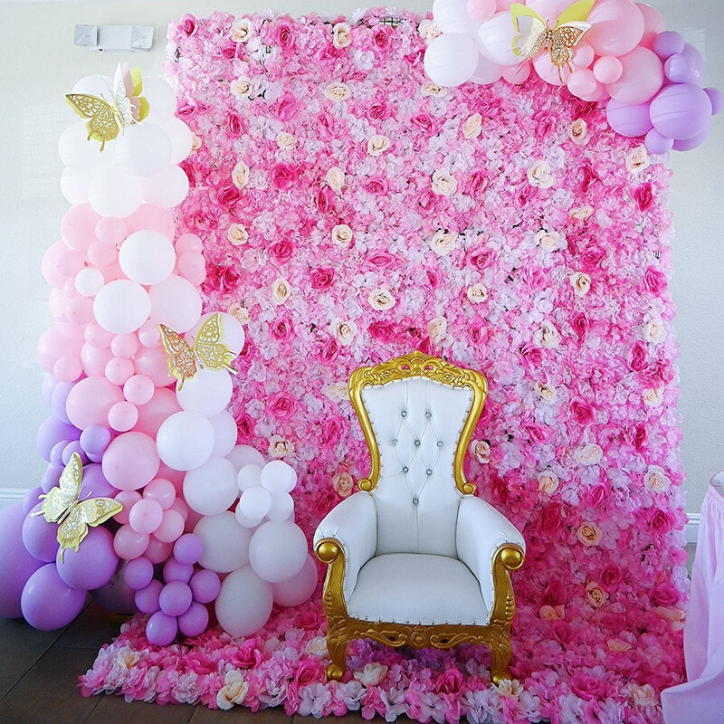 الوردي رومانسية جدار زهر صناعي لوحات الزفاف حفلة عيد ميلاد ديكور متجر نافذة خلفية ورود للزينة حسب الطلب