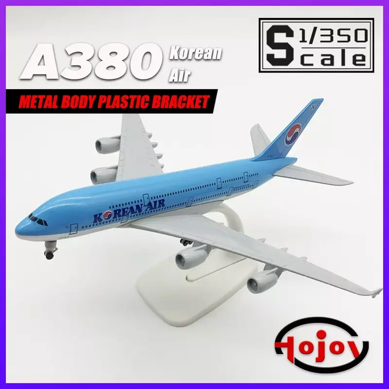 الكورية الهواء A380 المعادن ديكاست الطائرة ، نموذج الطائرة ، ألعاب الطائرات ، هدية للبنين ، أطفال ، مجموعة الطفل ، طول 20 سنتيمتر ، مقياس 1/350