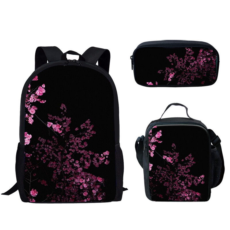 حقيبة ظهر غير رسمية بطبعة أزهار الكرز للفتيان والفتيات ، حقيبة سفر خفيفة الوزن ، سعة كبيرة ، العودة إلى المدرسة