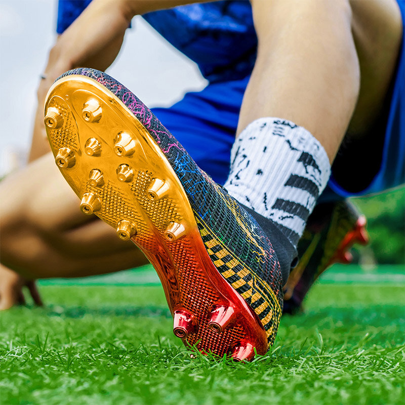 ALIUPS حجم 35-46 الذهبي لكرة القدم أحذية رياضية المرابط المهنية أحذية كرة القدم الرجال الاطفال كرة الصالات أحذية كرة القدم للبنين فتاة