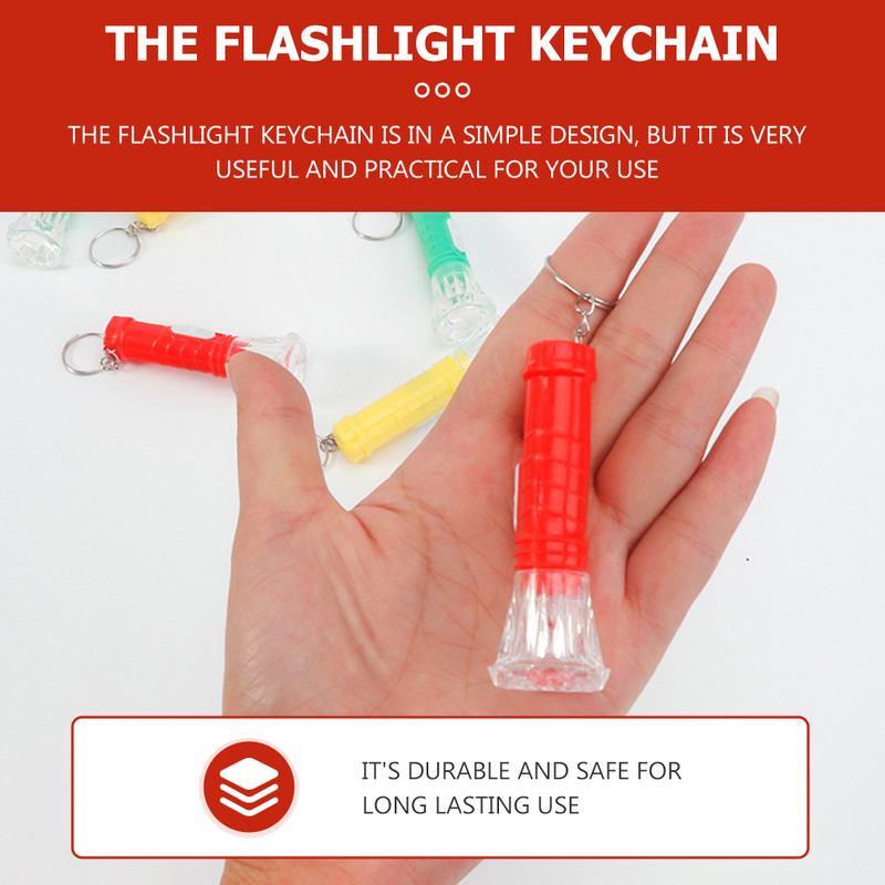 مصباح يدوي صغير محمول سلسلة المفاتيح للأطفال ، الشعلة البلاستيكية ، أداة الإضاءة ، قلادة ، 20 قطعة
