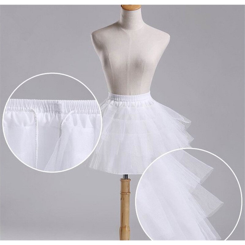 النساء الأطفال الأبيض الصلب شبكة قصيرة ثوب نسائي طبقات مزدوجة فتاة لوليتا توتو تنورة شبه شفافة فستان الزفاف