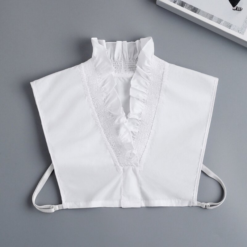 طوق دانتيل قابل للإزالة، نصف قميص مزين بياقة على شكل حرف V، شال مزخرف من الدانتيل للفتيات الجميلات