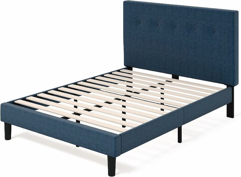 إطار سرير بمنصة منجد من ZINUS-Omkaram ، أساس المرتبة ، دعامة شريحة خشبية ، لا حاجة إلى زنبرك ، تركيب سهل ، ملكة