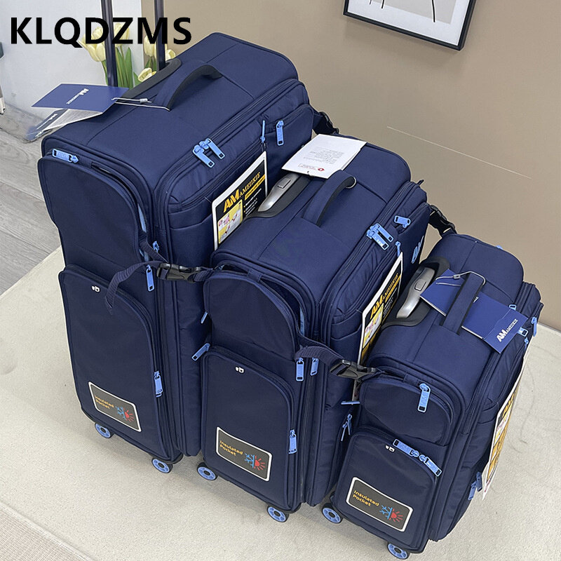 KLQDZMS 20 "24" 29 بوصة حقيبة جديدة أكسفورد القماش عربة حقيبة سعة كبيرة مقاوم للماء الصعود صندوق مع عجلات المتداول الأمتعة