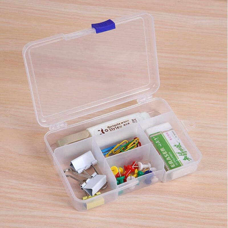 صندوق تخزين مربع المحمولة شفافة 5 شبكات مجوهرات الخرز الحاويات البلاستيك دائم صناديق التعبئة حامل أدوات كهربائية