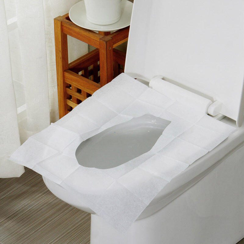 20 قطعة/الوحدة المتاح غطاء مقعد المرحاض مقاوم للماء سلامة السفر/التخييم الحمام الدخول حصيرة المحمولة الأساسية للخارجية