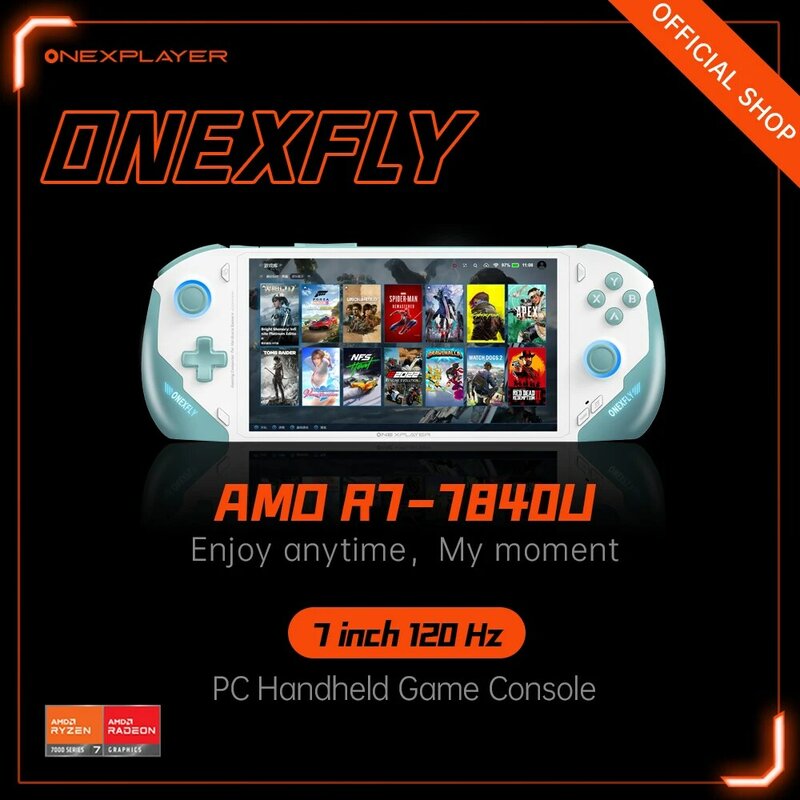 OnexPlayer-ويندوز 11 لعبة كمبيوتر ، Onexfly AMD Ryzen 7 7840U ، 3 في 1 فيديو لوحي ، 7 "، 120 هرتز شاشة ، 32 جيجابايت ، 1 تيرا بايت ، 2 تيرا بايت