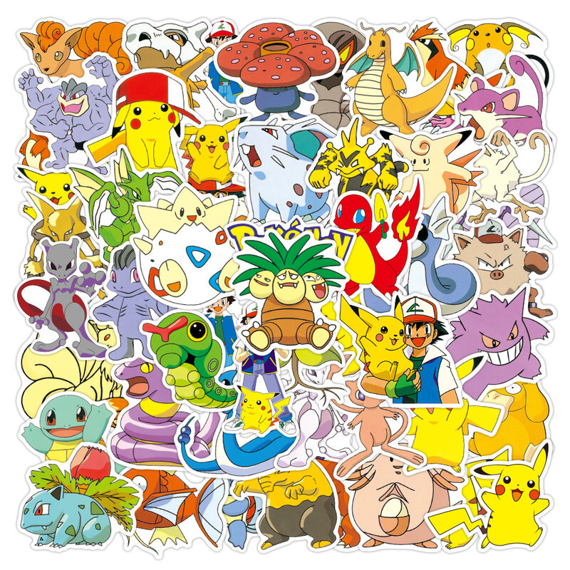 50 قطعة Pokemons ملصقات للأمتعة سكيت الهاتف المحمول موتو دراجة جدار الغيتار ملصق DIY بها بنفسك ملصق مضاد للمياه