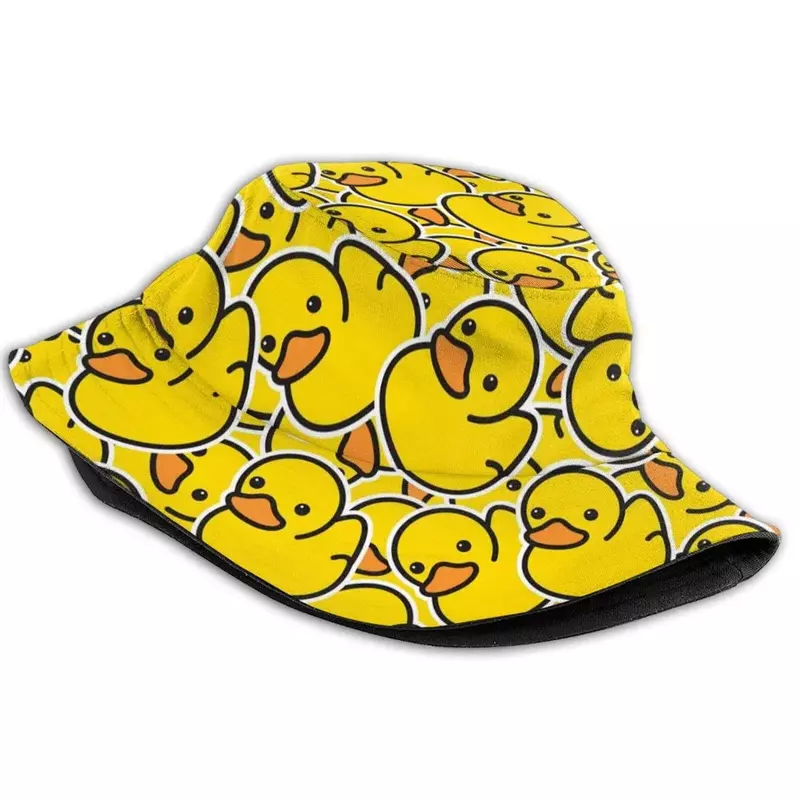 عكسها الأصفر بطة دلو قبعة للرجال والنساء ، بوب ، بنما ، القطن ، الشاطئ ، السفر ، في الهواء الطلق ، صياد ، الشمس ، الصيف
