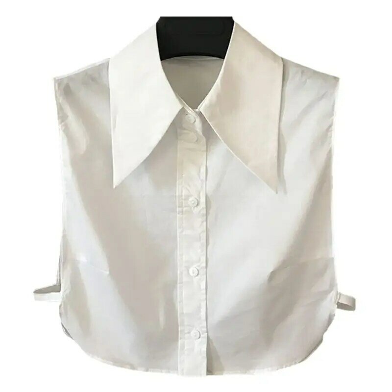 نصف قميص نسائي أنيق من القطن قابل للفصل مدبب لطية صدر مثلثة مزيفة من Colla DropShip