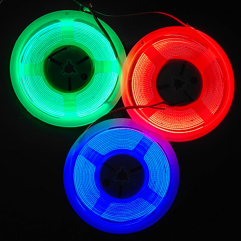COB LED قطاع ضوء 480 المصابيح/م عالية الكثافة مرنة الخطي الشريط عكس الضوء الأحمر/الأخضر/الأزرق/الدافئة/الطبيعة/كول الأبيض DC12V/24 فولت