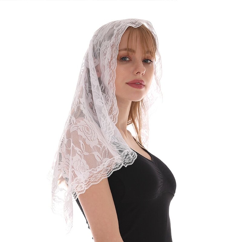 الدانتيل Mantilla الكنيسة الكاثوليكية الكنيسة الحجاب لتغطية الرأس وشاح للعرائس