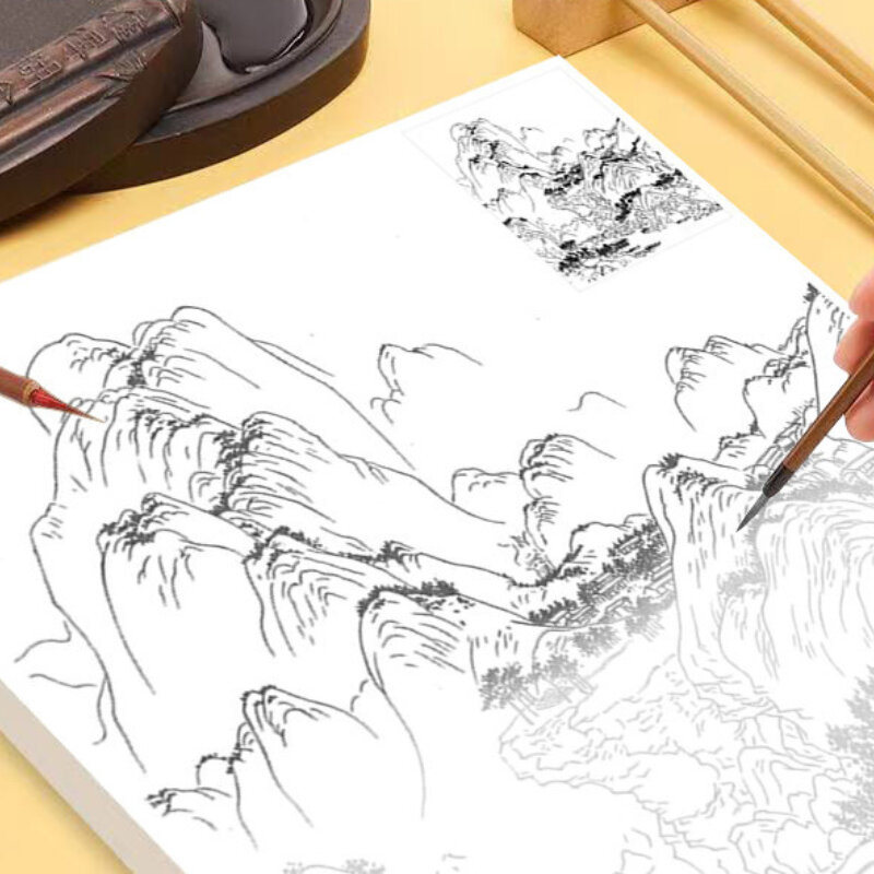 المشهد رسم خط مشروع اللوحة الصينية التقليدية خط الرسم فرشاة نسخة مخطوطة دقيق اللوحة كتاب صور