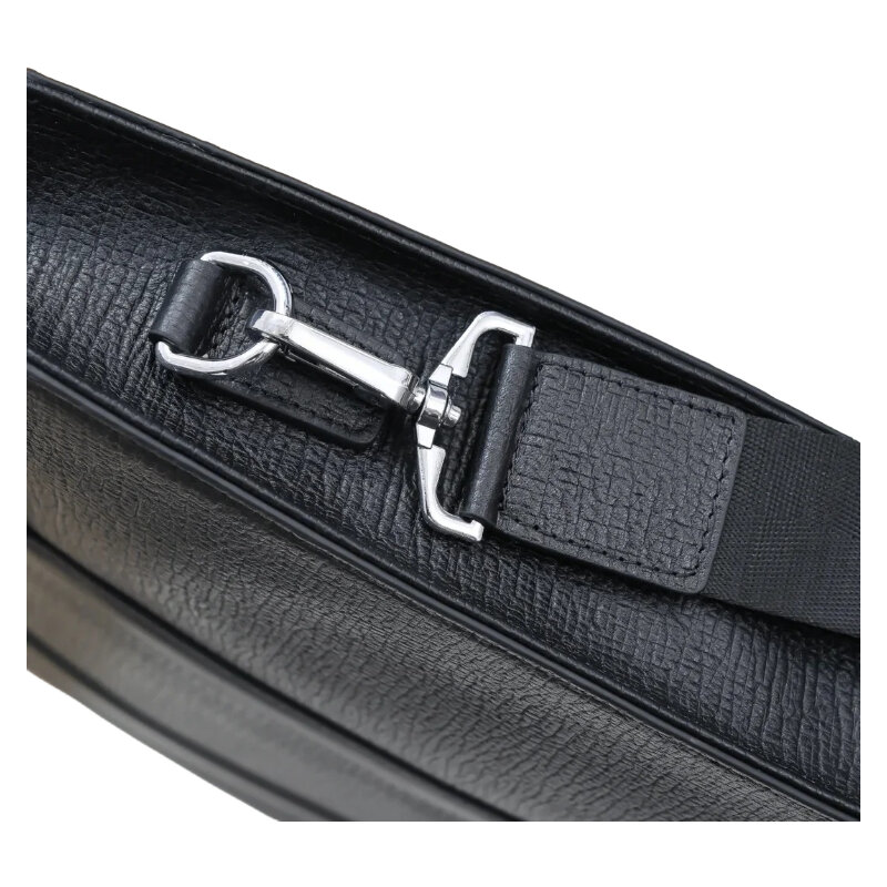 حقيبة رجالية كلاسيكية من الجلد الأسود بكتف واحد مائلة متعددة الاستخدامات للأعمال