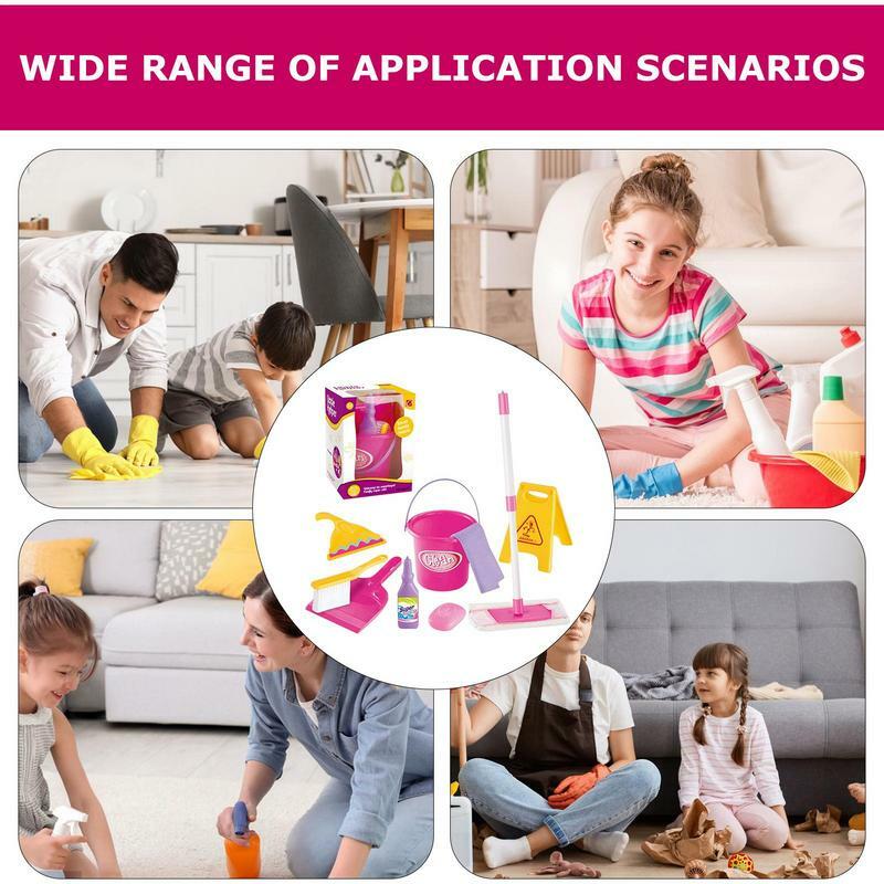 مجموعة تنظيف للأطفال الصغار ، ألعاب محاكاة للمنزل ، ألعاب اللعب التظاهرية للتدبير المنزلي ، ألعاب التنظيف المنزلية
