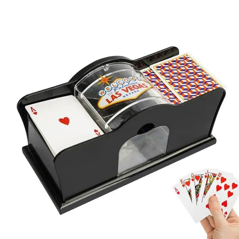 آلة خلط بطاقات البوكر اليدوية ، نظام سهل اليد لألعاب الورق ، خلاط آلي ، 2 طوابق من حامل البطاقات