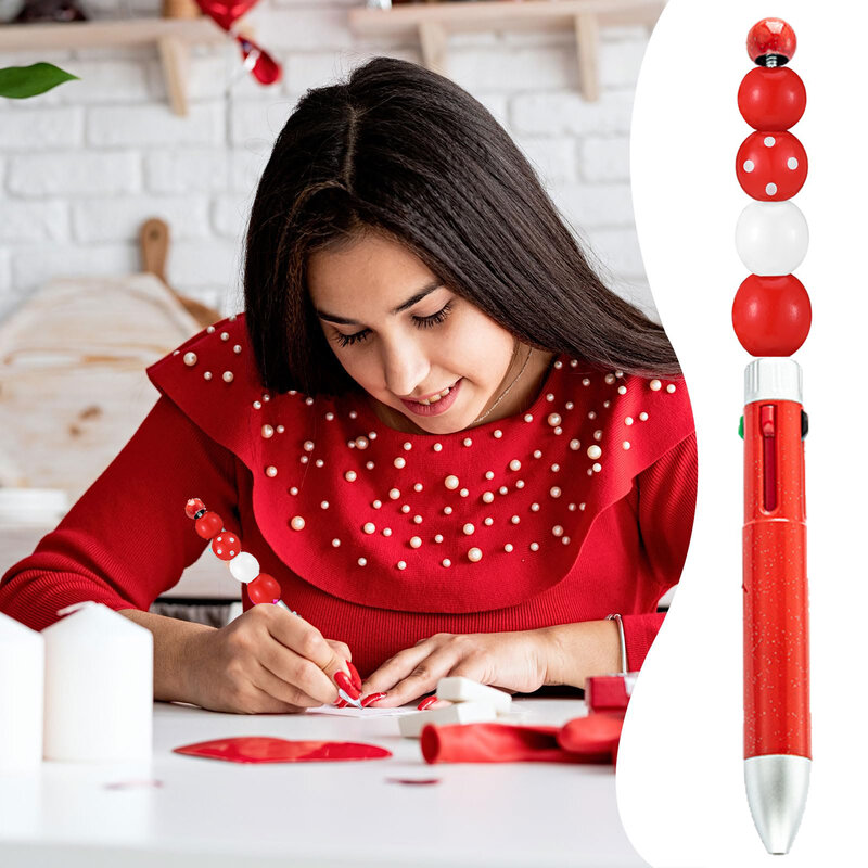 قلم حبر جاف مطرز بالخرز ، أقلام خرزة تصنعها بنفسك ، حفل زفاف ، هدية ضيف ، عيد الميلاد وديكور العام الجديد ، 4 ألوان ، 20