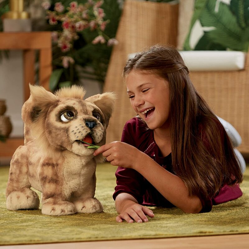 لعب الأطفال الأصلية FurReal Dog Lion Mighty Roar Simba الإلكترونية التفاعلية القطيفة لعبة ريكي ايل ميو فيديلي cucciolotto