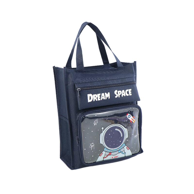 حقيبة حمل لطيفة للأطفال مع جيب ، حقيبة تسوق ذات سعة كبيرة ، حقيبة كتب من قماش أكسفورد ، حقيبة خارجية غير رسمية