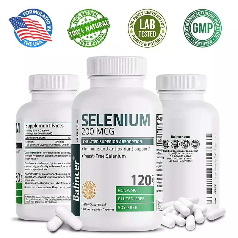 مكمل السيلينيوم لتحسين اللياقة البدنية ، مثبت لامتصاص عالي ، يدعم المناعة ومضادات الأكسدة