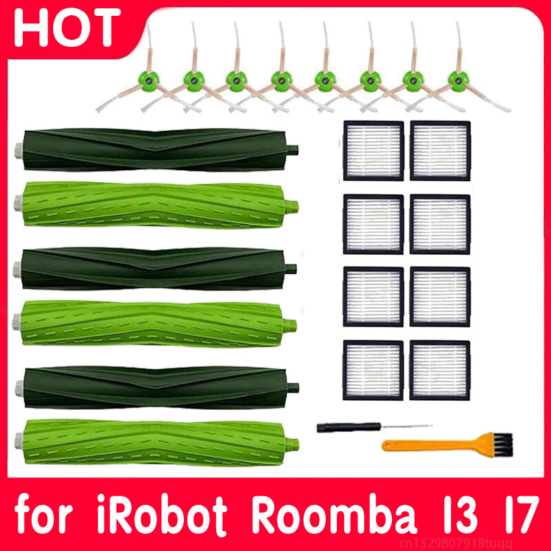 Hepa فلتر فرشاة لفة ل iRobot Roomba I7 E5 E6 I3 سلسلة روبوت مكنسة كهربائية اكسسوارات Hepa تصفية الجانب فرشاة ممسحة الملابس