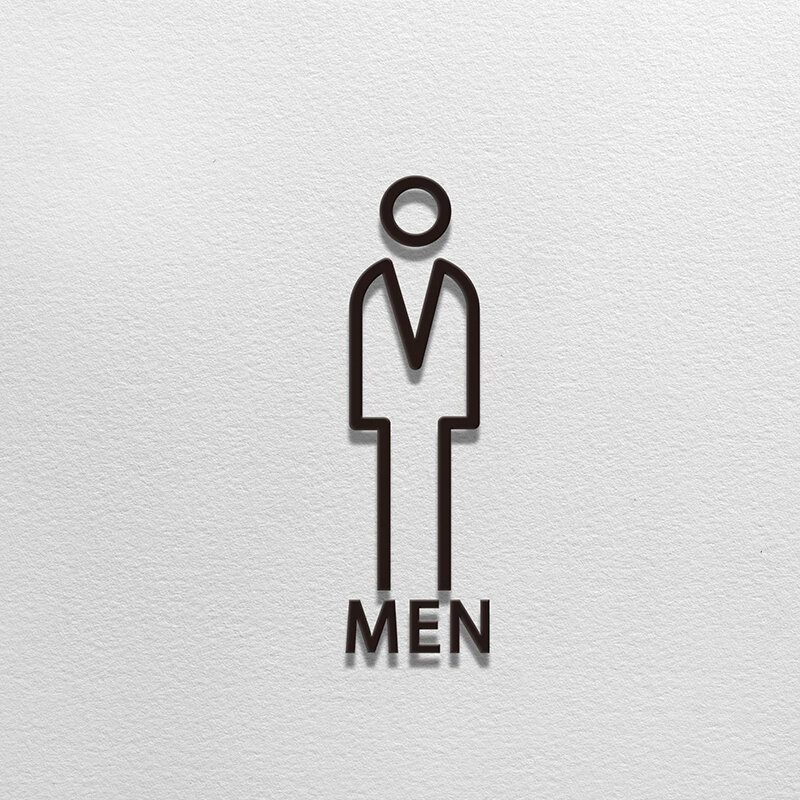 لافتة مرحاض ثلاثية الأبعاد من الأكريليك للرجال والنساء ، لافتة مرحاض عام ، شخصية إبداعية ، أسلوب بسيط