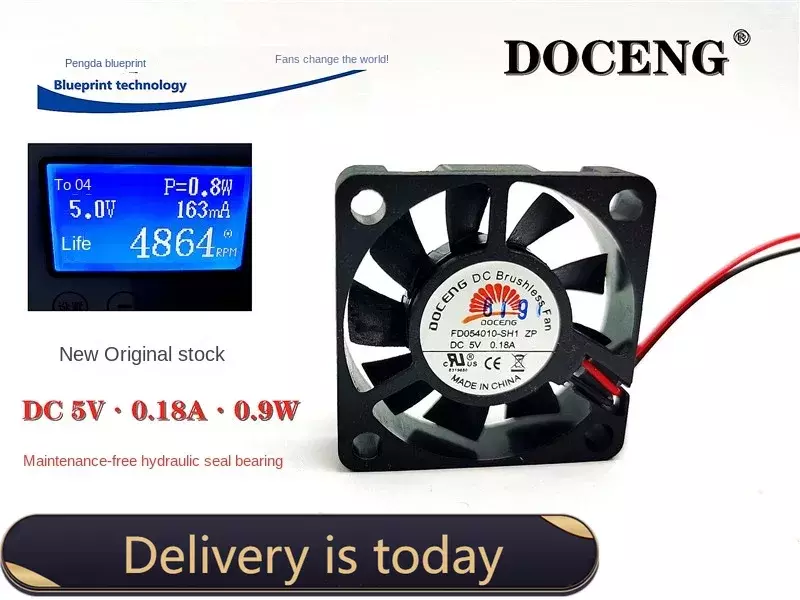 Doceng-كتم هيدرو تحمل مروحة التبريد ، العلامة التجارية الجديدة والأصلية ، Fd054010-sh1 4010 ، 5 فولت 0.18A