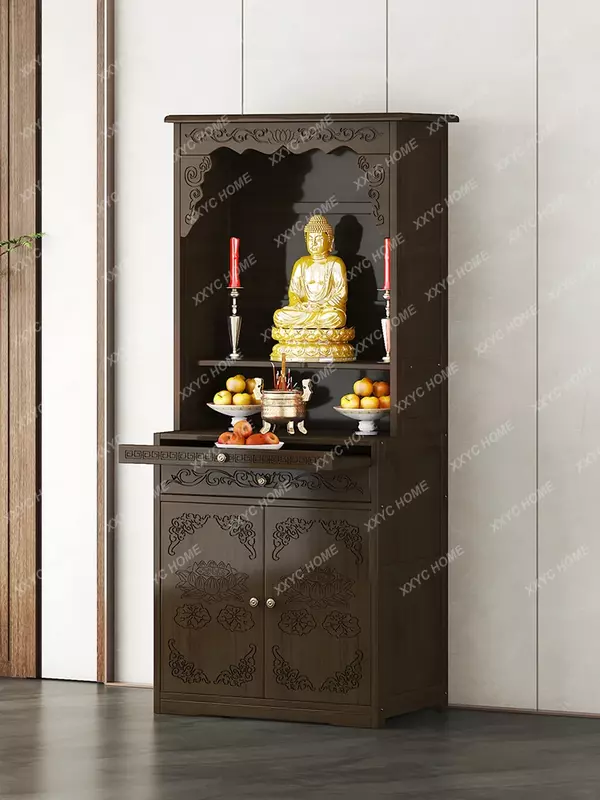 الحديثة بسيطة المنزل بوذا مزار الملابس خزانة ، النمط الصيني الجديد ، Bodhisattva إله خزانة الثروة ، والعبادة
