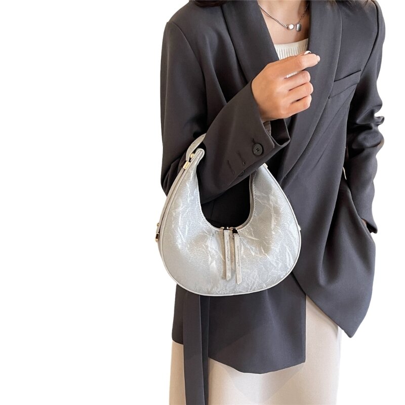 حقيبة يد نسائية بسيطة للإبط ومحفظة من جلد البولي يوريثان حقيبة كتف للتسوق