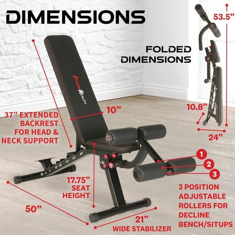 ضغط مقعد قابل للتعديل للوزن وممارسة التمارين الرياضية ، واقع اللياقة البدنية ، سوبر ماكس XL ، قوة انحدار الميل Trainin ،