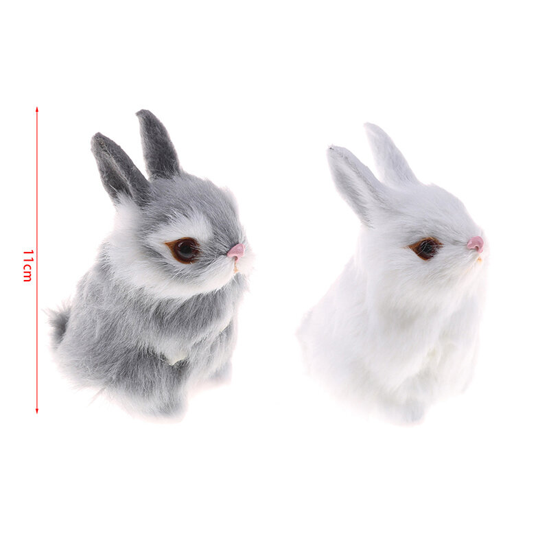 ألعاب قيلولة الأرنب الأبيض فروي ، تقليد الشعر ، زخرفة نموذج محاكاة الحيوان