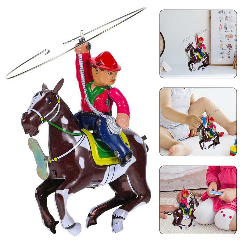 لعبة حصان عتيقة يمكن جمعها للأطفال ، ألعاب القصدير الإبداعية ، شخصية الجدة ، ديكور المنزل ، سطح المكتب ، الأولاد ، الفتيات ، الأطفال