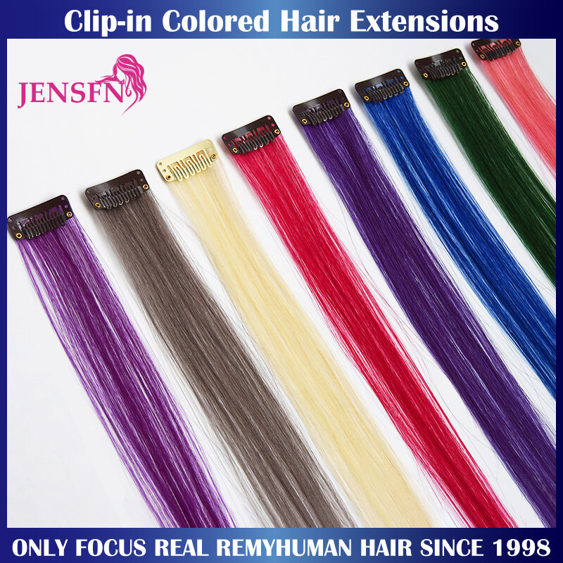 ملحقات اللون كليب في قطعة واحدة ملحقات الشعر البشري 22 "بوصة لصالون للنساء مجموعة متنوعة من الألوان