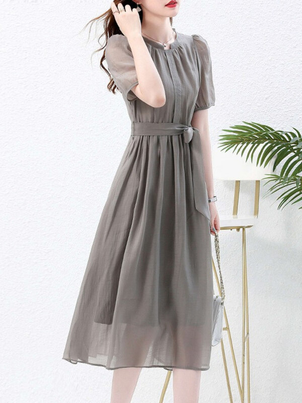 فستان تنحيف فرنسي للإناث ، تنورة جميلة أنيقة ، إحساس بمزاجه الخصر ، الصيف ، تصميم جديد ، 2023