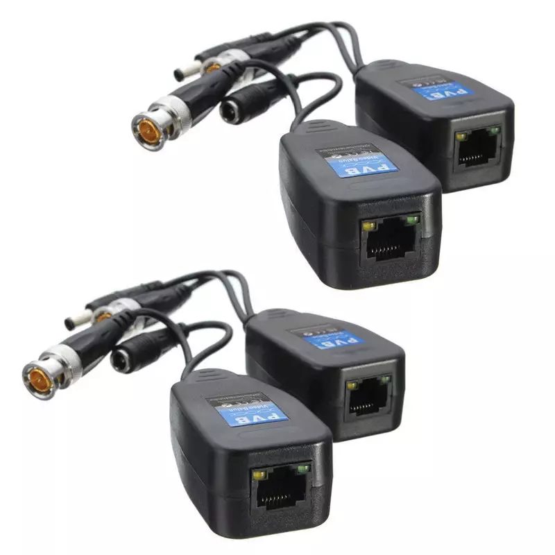 5 أزواج CCTV اقناع BNC فيديو السلطة Balun جهاز الإرسال والاستقبال إلى CAT5e 6 RJ45 موصل fj55