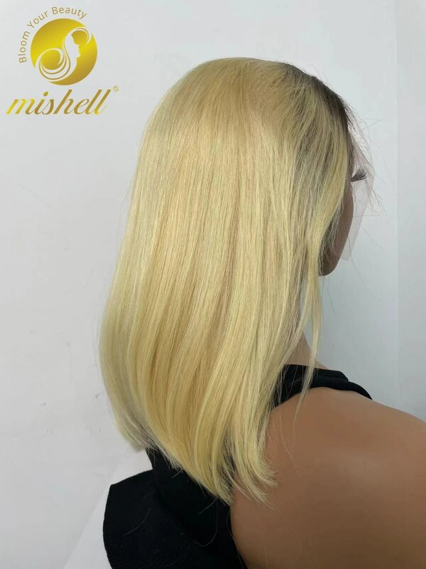 باروكة بوب قصيرة مستقيمة ، باروكة بدانتيل أمامي شفاف ، شعر بشري ريمي برازيلي ، 4 ألوان ، كثافة من 13x4