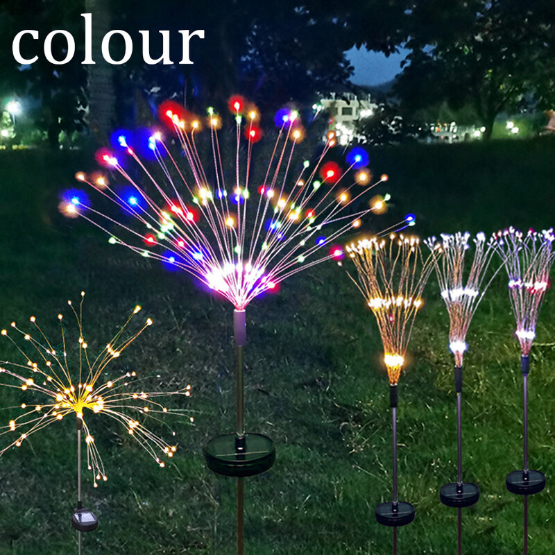 سلسلة إضاءة الألعاب النارية الشمسية متعددة الألوان مع تحكم في التشغيل والإيقاف ، ديكور الحديقة في الهواء الطلق ، أضواء بيضاء ، 1 ، من من من من من من نوع Way
